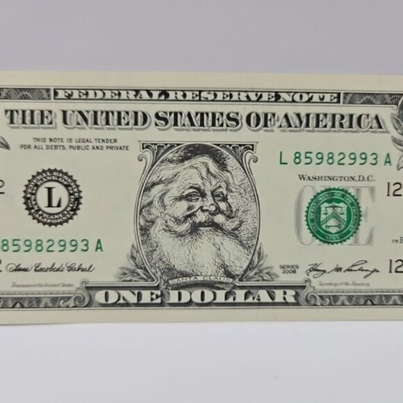 Publix Supermarket Christmas 2006 Santa One Dollar Note Uncirculated NOEL - Picture 4 of 16